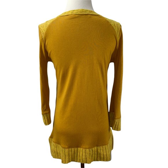 Anthropologie Pilcro Letterpress Cable Knit Mixed Fabrics Sweater Knit Top - Picture 7 of 13